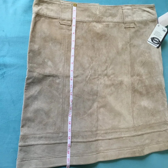 Skotts Suede Skirt Womens Natural  Leather A Line size 12 - Picture 6 of 9